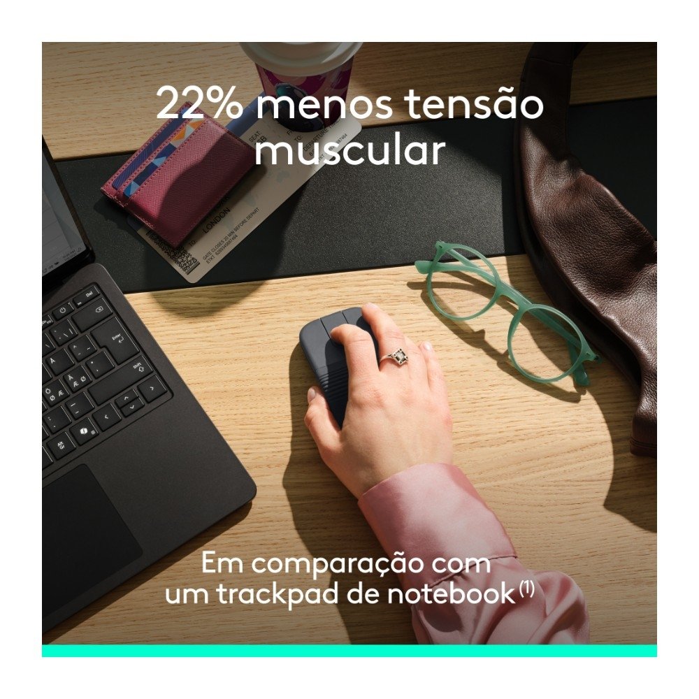 Imagem 11 de 12 do produto Mouse Sem Fio Logitech Mobi Fold, Dobrável e slim, touch scroll, cliques discretos, Bluetooth - 910-007601
