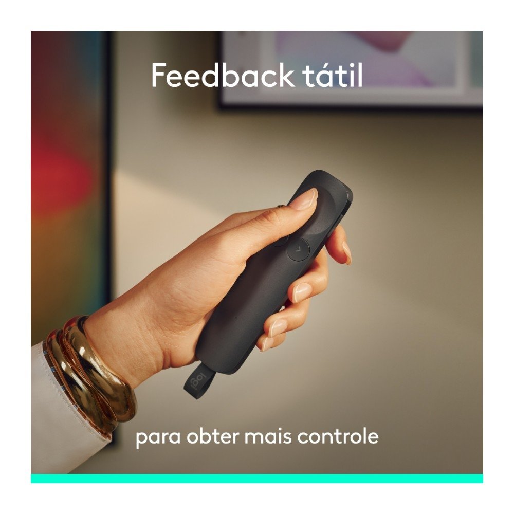 Imagem 3 de 11 do produto Apresentador Sem Fio Logitech Spotlight 2, Bluetooth, Sensação Tátil, Personalizáveis, Ponteiro Laser, USB-C, Lilás - 910-007669