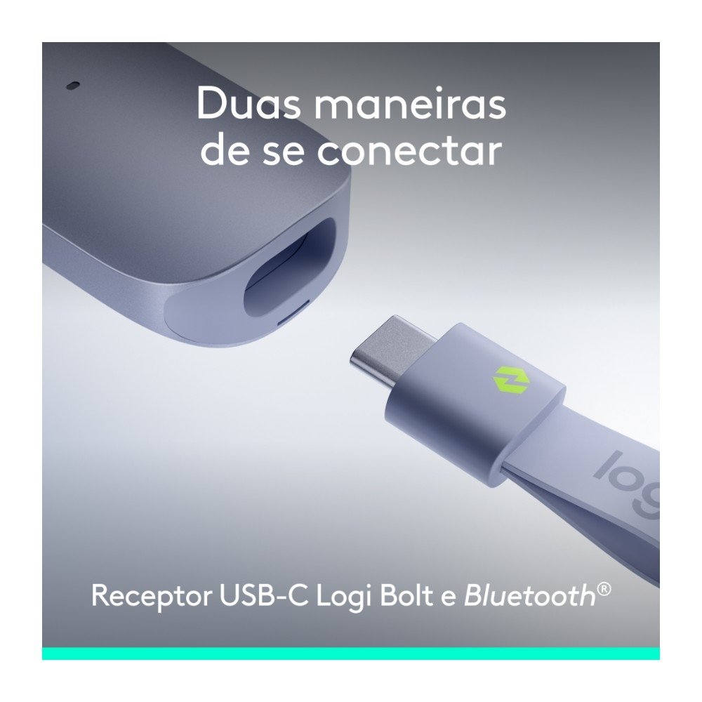 Imagem 9 de 11 do produto Apresentador Sem Fio Logitech Spotlight 2, Bluetooth, Sensação Tátil, Personalizáveis, Ponteiro Laser, USB-C, Lilás - 910-007669