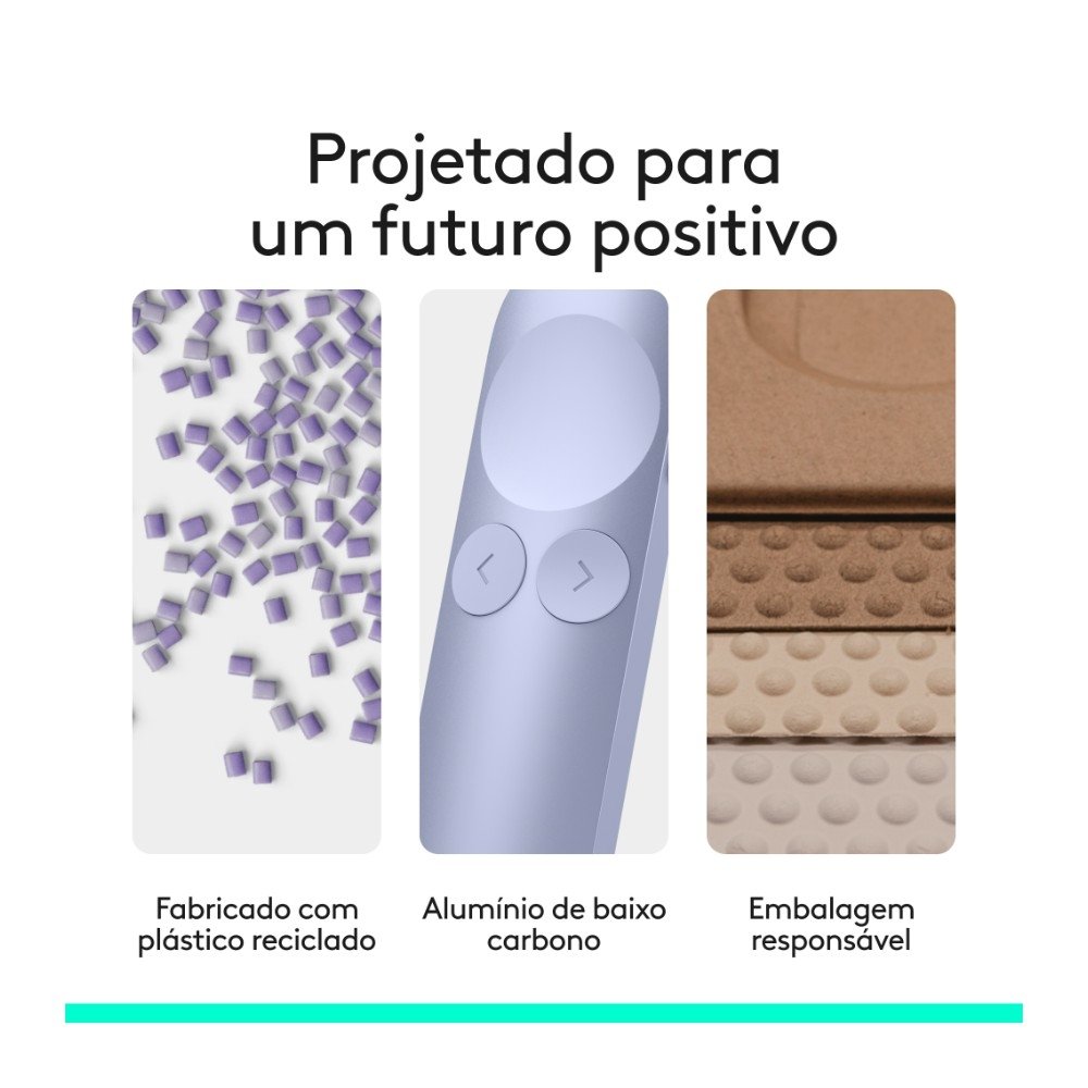 Imagem 10 de 11 do produto Apresentador Sem Fio Logitech Spotlight 2, Bluetooth, Sensação Tátil, Personalizáveis, Ponteiro Laser, USB-C, Lilás - 910-007669