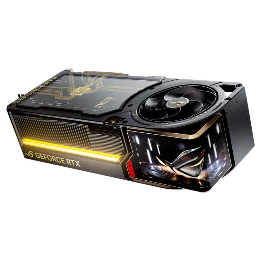 Imagem 10 de 13 do produto Placa de Vídeo ASUS ROG NVIDIA GeForce RTX 5090 Edition 20, 32GB, GDDR7, PCI Express 5.0, Tela AMOLED, AURA SYNC ARGB - 90YV0NF3-M0NA00