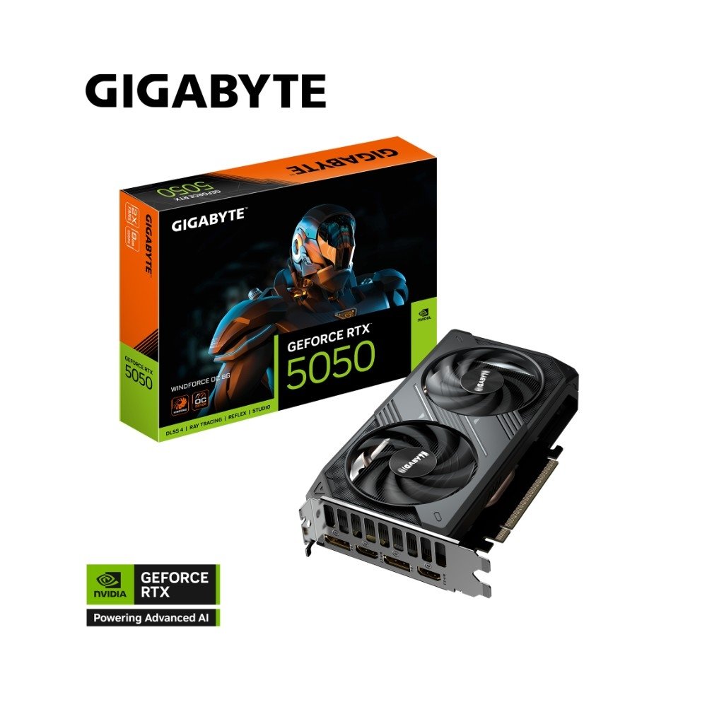 Placa de Vídeo Gigabyte RTX 5050 WINDFORCE 2 OC 8GB NVIDIA GeForce, 8GB GDDR6, 128bit, DLSS, Ray Tracing - GV-N5050WF2OC-8GD Placa de Vídeo Gigabyte RTX 5050 WINDFORCE 2 OC 8GB NVIDIA GeForce, 8GB GDDR6, 128bit, DLSS, Ray Tracing - GV-N5050WF2OC-8GD
