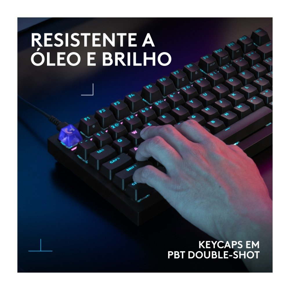 Imagem 8 de 11 do produto Teclado Mecânico Gamer Logitech G316 X 98, RGB LIGHTSYNC, USB-C, Preto - 920-014183