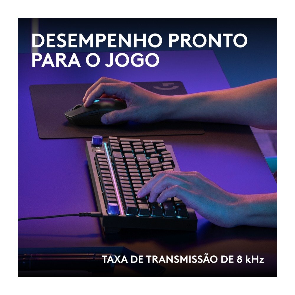 Imagem 3 de 11 do produto Teclado Mecânico Gamer Logitech G316 X 98, RGB LIGHTSYNC, USB-C, Preto - 920-014183
