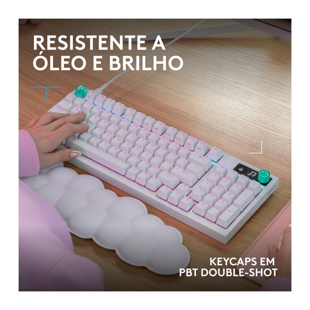 Imagem 5 de 10 do produto Teclado Mecânico Gamer Logitech G316 X 98, Com Fio, Branco - 920-014226