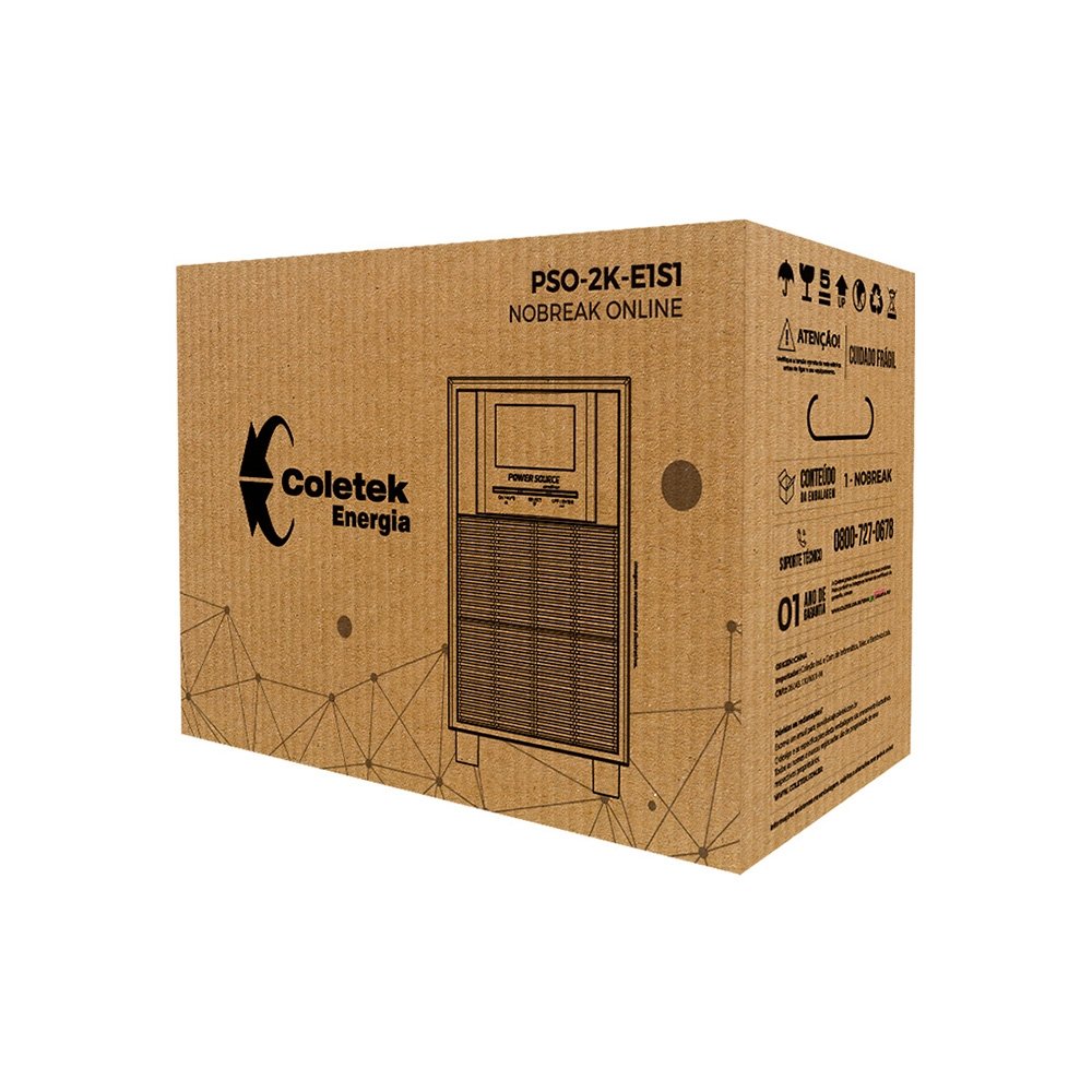 Nobreak Coletek Power Sinus One, 2000VA, 1800W, FP 0,9, Senoidal, Entrada e Saída 220V - PSO-2K-E2S2 - view 4