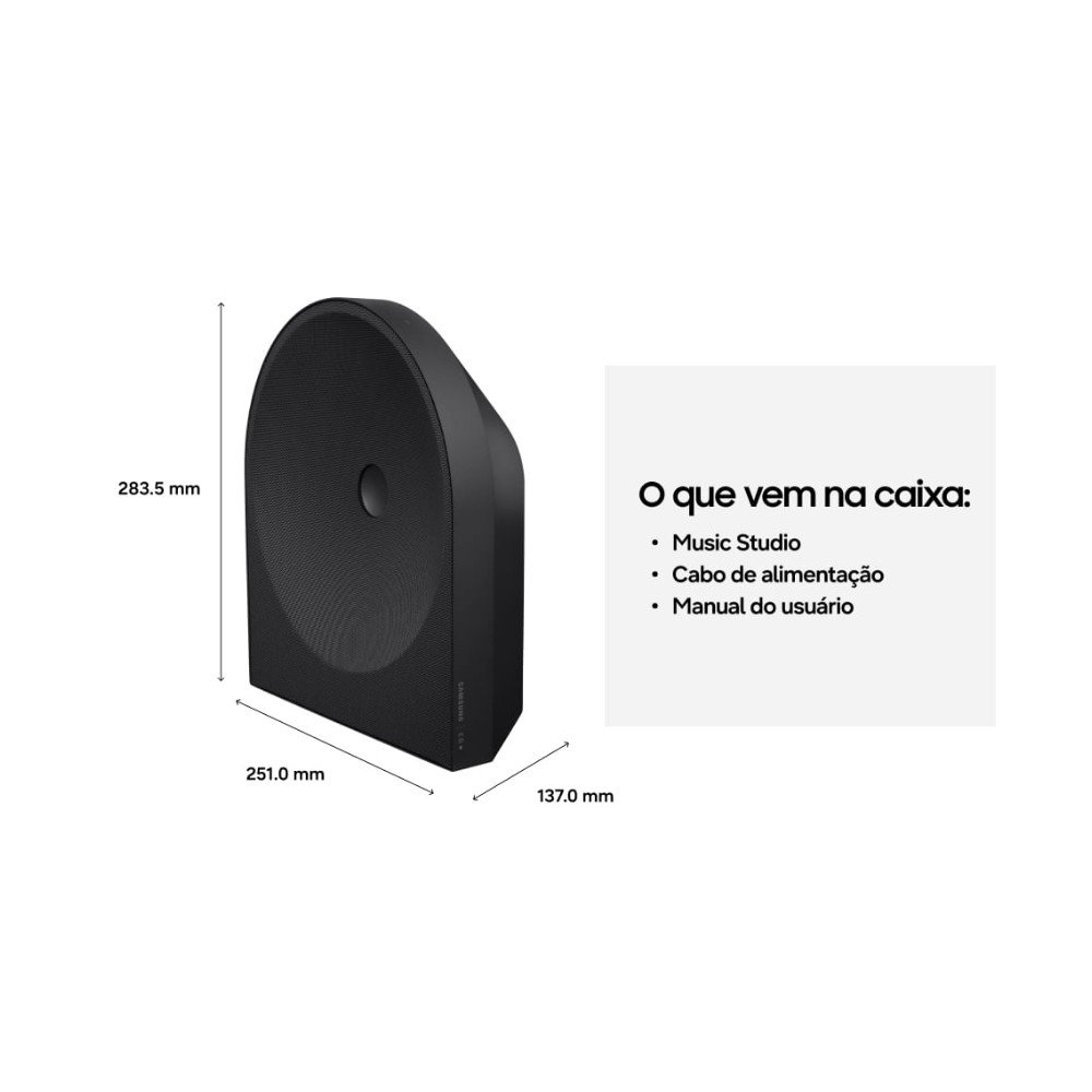 Imagem 7 de 12 do produto Caixa de Som Wi-Fi Samsung Music Studio 5 LS50H, 2.0 Canais, Dolby Atmos, Sincronia Sonora, Preto - HW-LS50H