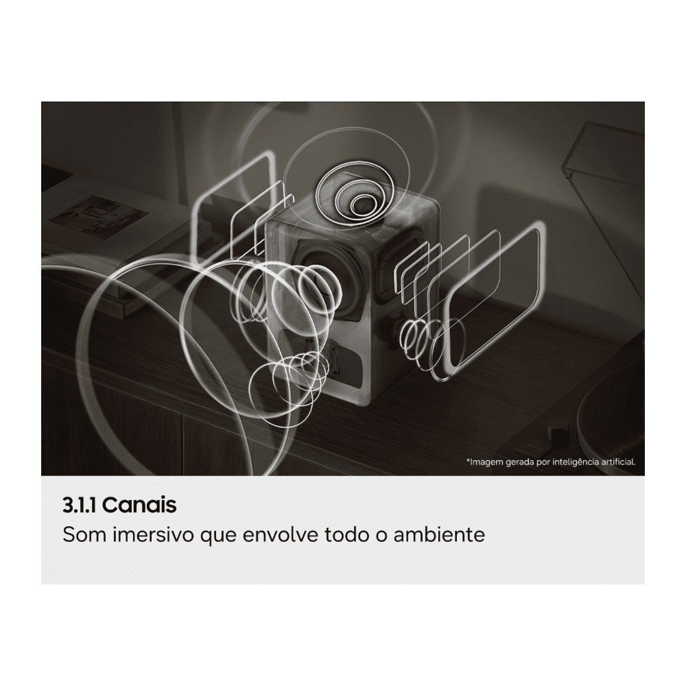Imagem 8 de 10 do produto Caixa de Som Wi-Fi Samsung Music Studio 7 LS70H, 3.1.1 Canais, Dolby Atmos, Alexa Integrada, Preto - HW-LS70H