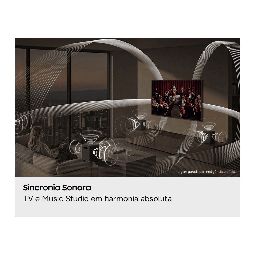 Imagem 9 de 10 do produto Caixa de Som Wi-Fi Samsung Music Studio 7 LS70H, 3.1.1 Canais, Dolby Atmos, Alexa Integrada, Preto - HW-LS70H