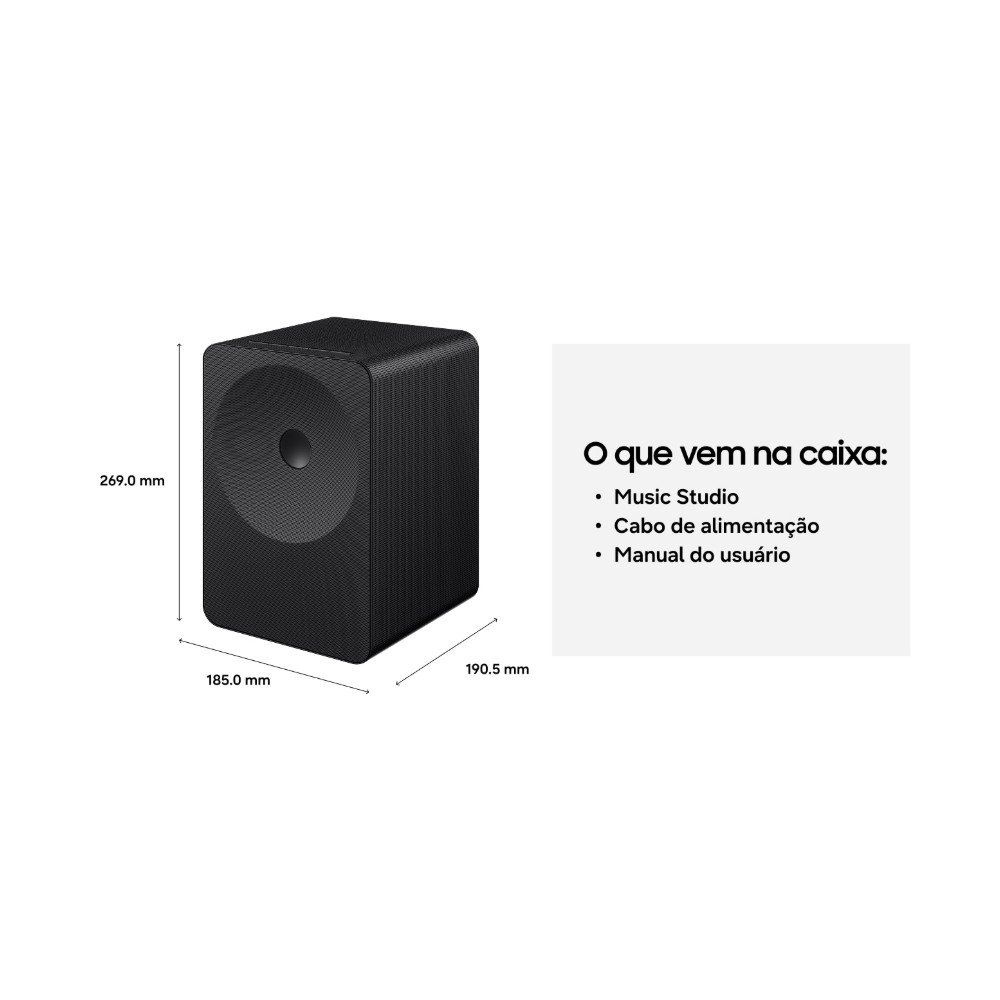 Imagem 7 de 10 do produto Caixa de Som Wi-Fi Samsung Music Studio 7 LS70H, 3.1.1 Canais, Dolby Atmos, Alexa Integrada, Preto - HW-LS70H