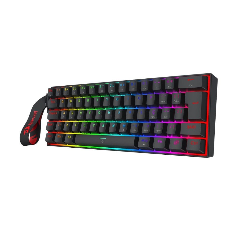 Imagem 2 de 8 do produto Teclado Magnético Gamer Redragon Fizz Magnetic+, RGB, 60%, Switch AmberMag Linear, Rapid Trigger, 8000Hz, ABNT2, Preto - K617RGB-MP-PT