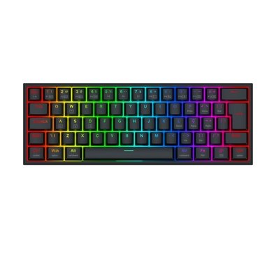 Teclado Mecânico Gamer Sem Fio Redragon Alcor Pro K717B-RGB-PRO, RGB, 60%, ABNT2, Switch RPC Linear, Tri-Mode, Preto - K717B-RGB-PRO