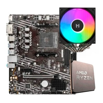 Placa-Mãe MSI B550M-A PRO + Processador AMD Ryzen 7 5700X + Air Cooler MACH1 WIND