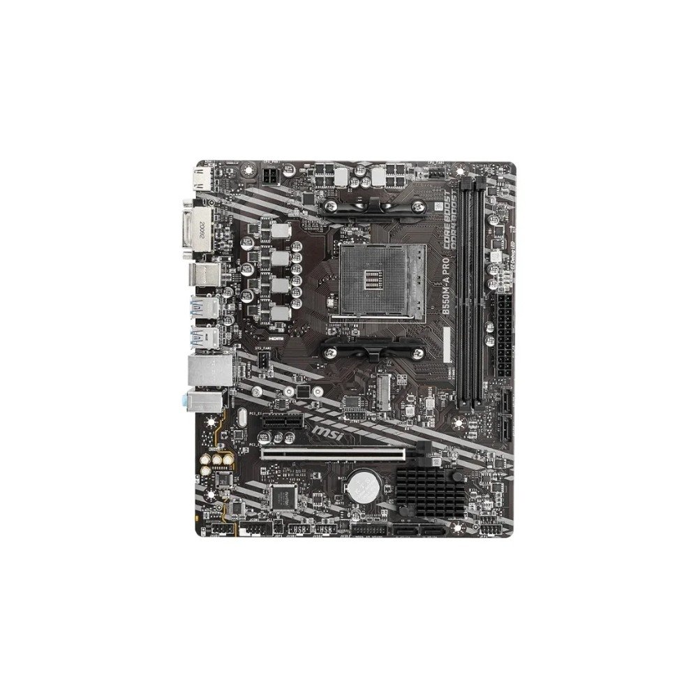 Placa-Mãe MSI B550M-A PRO + Processador AMD Ryzen 7 5700X + Air Cooler Gamer Rise Mode Z5 Placa-Mãe MSI B550M-A PRO + Processador AMD Ryzen 7 5700X + Air Cooler Gamer Rise Mode Z5