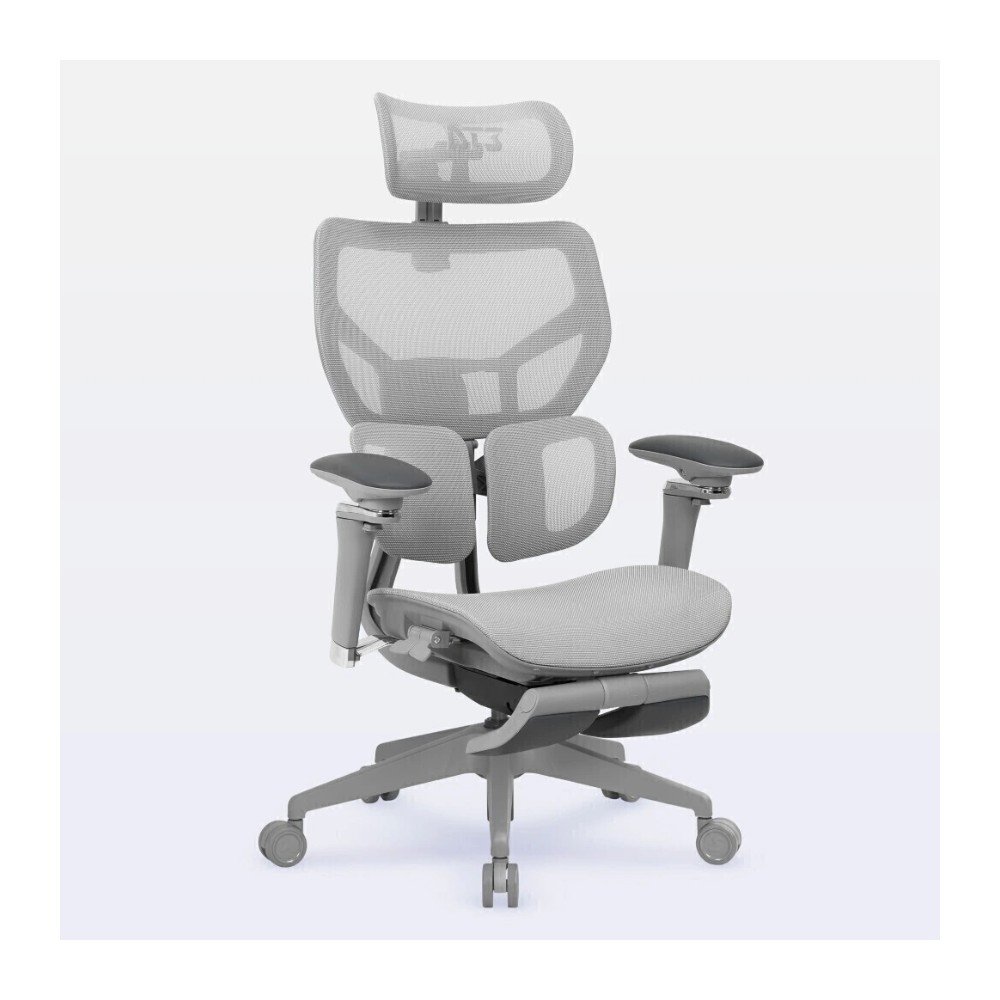 Cadeira Office DT3 Glacius Mesh FT, Ajuste de altura, Mesh, com Apoio para os Pés, Cinza - 14743-9 - view 2
