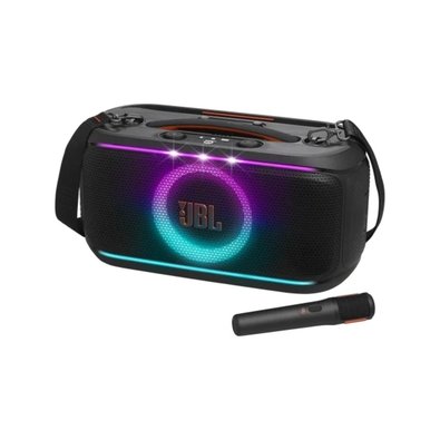 Caixa de Som Portátil JBL PartyBox On-The-Go 2, 100W RMS, Bluetooth, Show de Luzes, IPX4, Bivolt, Preto - JBLPARTYBOXOTG2BBR