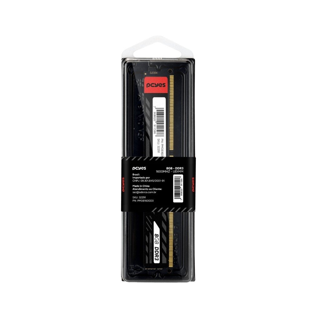 Imagem 2 de 5 do produto Memória PCYes 8GB, DDR3, 1600MHz, UDIMM - PM081600D3