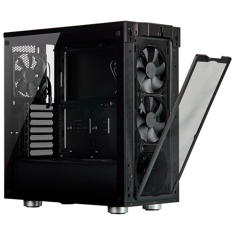 Gabinete Gamer Corsair 275R Airflow, Mid-Tower, ATX, Lateral em Vidro Temperado, Com FAN, Preto - CC-9011181-WW