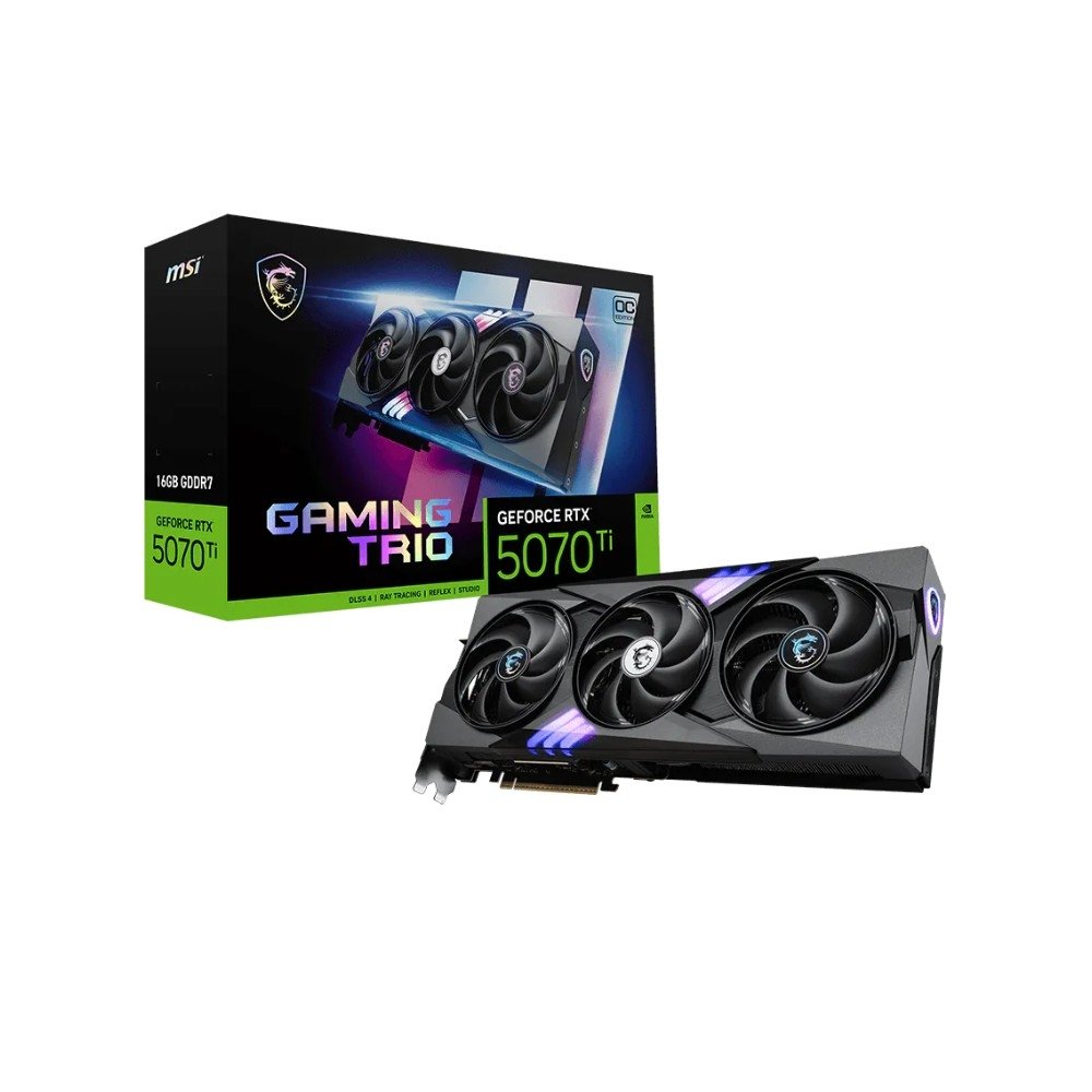 Imagem 2 de 7 do produto Placa de Video MSI RTX 5070 Ti GAMING TRIO OC NVIDIA GeForce, 16GB, GDDR7 - G507T-16GTC