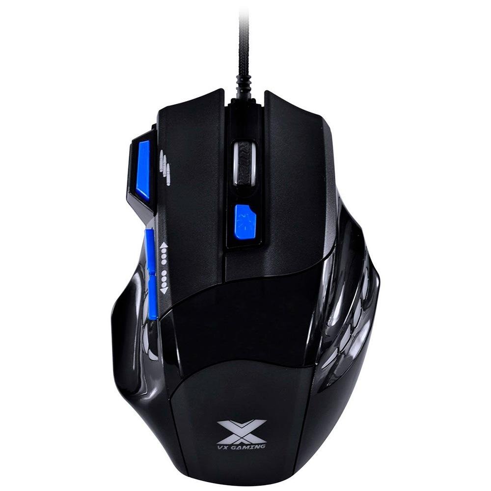 Imagem 2 de 8 do produto Mouse Gamer Vinik VX Gaming Black Widow, LED, 6 Botões, 2400DPI, Preto e Azul - GM104