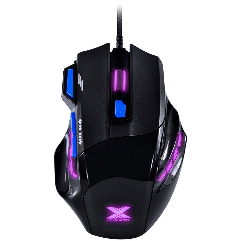 Imagem 3 de 8 do produto Mouse Gamer Vinik VX Gaming Black Widow, LED, 6 Botões, 2400DPI, Preto e Azul - GM104
