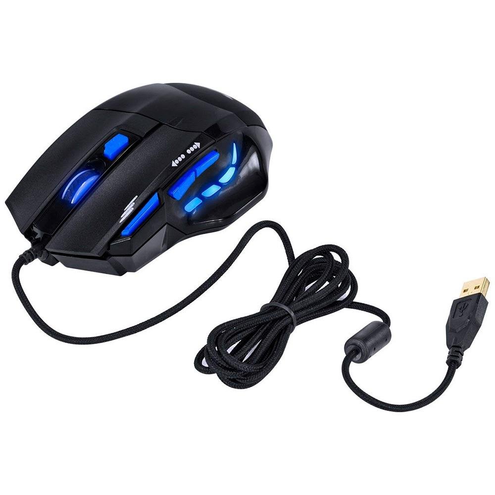 Imagem 8 de 8 do produto Mouse Gamer Vinik VX Gaming Black Widow, LED, 6 Botões, 2400DPI, Preto e Azul - GM104