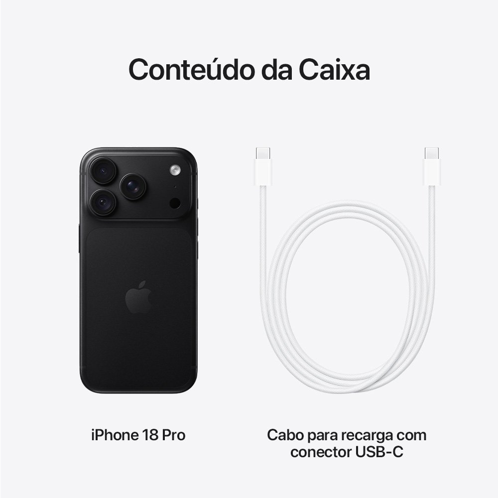 Imagem 11 de 12 do produto iPhone 18 Pro Apple 256GB, Câmera Tripla Fusion de 48MP, Chip A20 Pro, Tela 6.3" Super Retina XDR, Preto