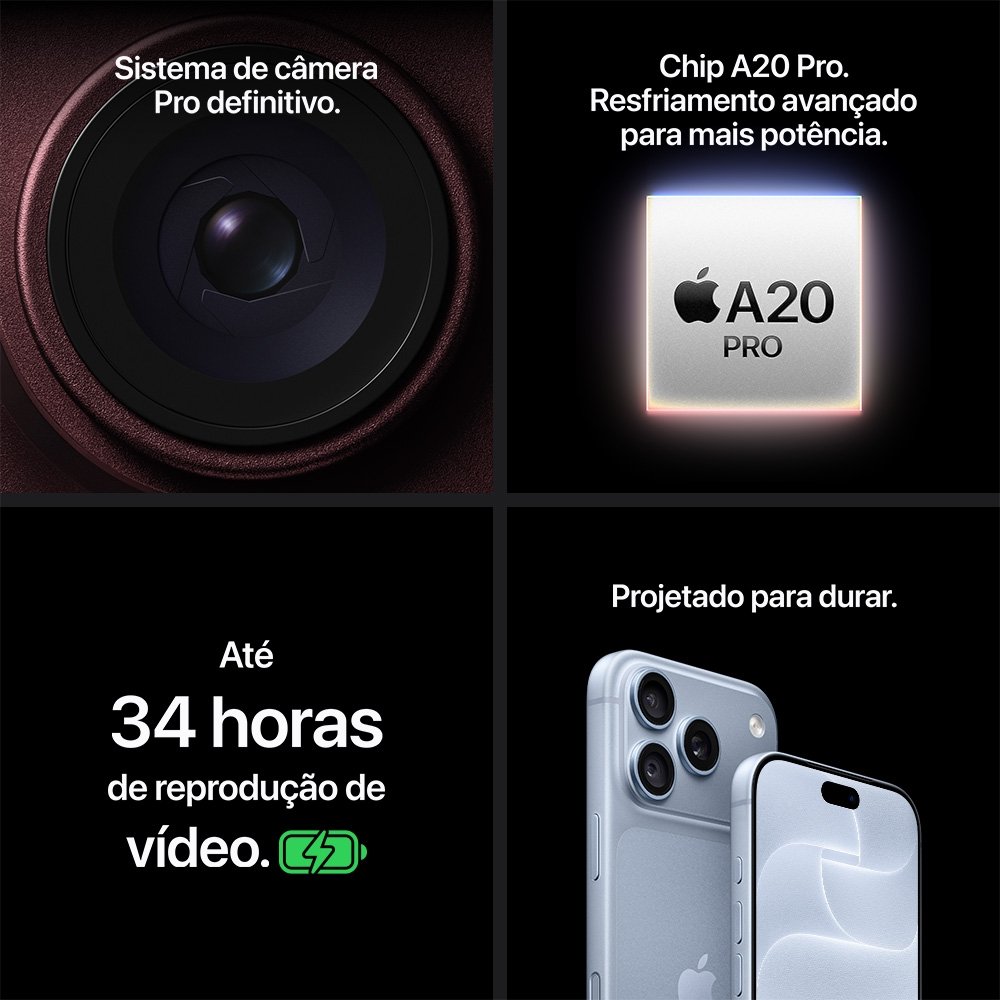 Imagem 10 de 12 do produto iPhone 18 Pro Apple 512GB, Câmera de 48MP, A20 Pro, Tela 6.3" Super Retina XDR, Bordô