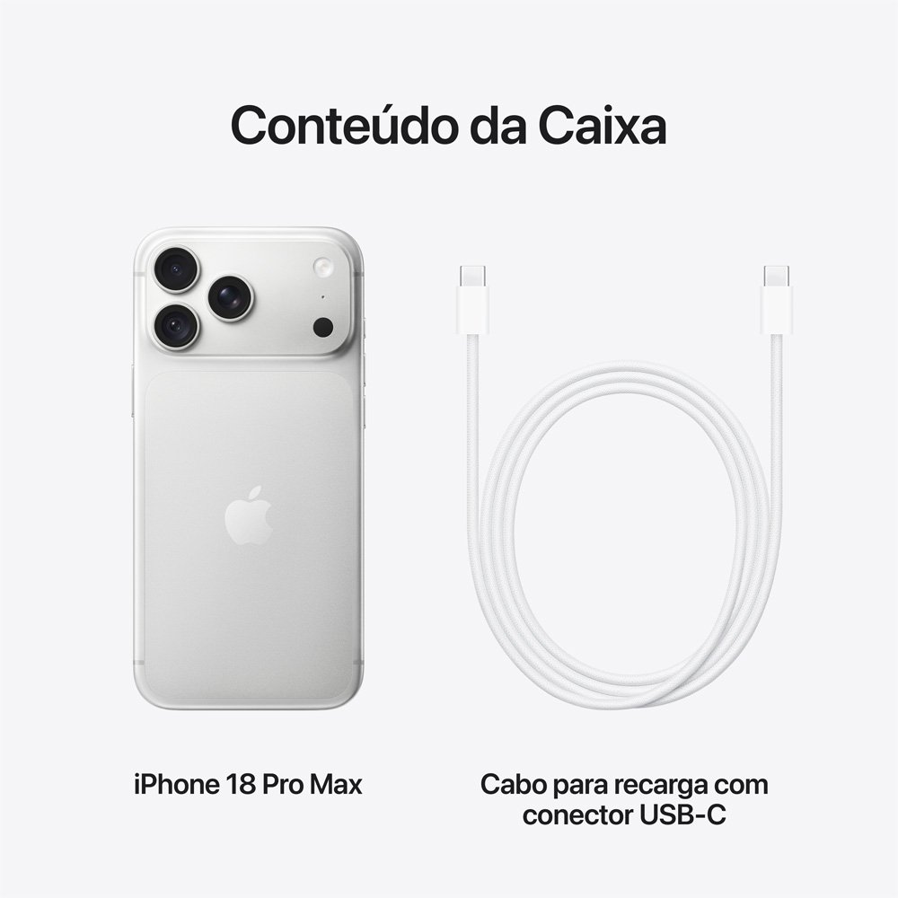 Imagem 10 de 11 do produto iPhone 18 Pro Max Apple 2TB, Câmera de 48MP, A20 Pro, Tela 6.9" Super Retina XDR, Prateado