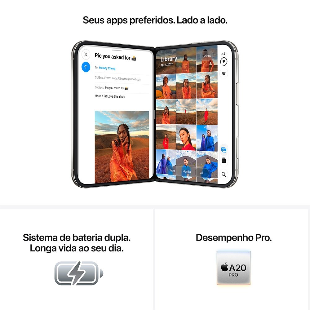 iPhone Duo Apple 256GB, Câmera de 48MB, A20 Pro, Tela 7.6"" Super Retina XDR Dobrável, Céu Noturno - view 4