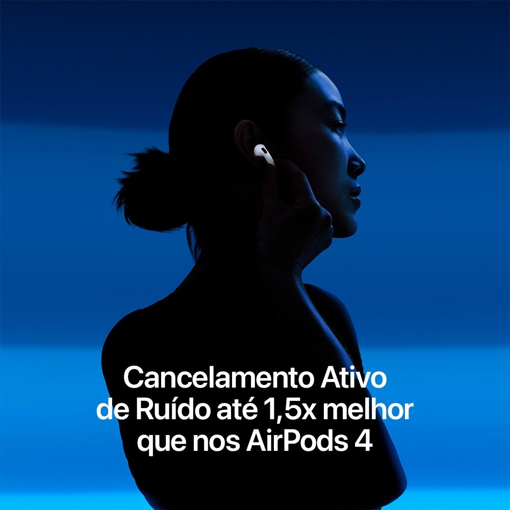 AirPods 5 Apple, Chip H2, Estojo de Recarga Sem Fio, Bluetooth 5.3, Branco - MKFT4BZ/A - view 4
