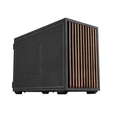 Gabinete Gamer Lian Li Dan Case B4 Wood, Micro-ATX, Painel em Madeira, USB Type-C, Inclui 2 Fans 120mm, Preto - B4X-WD