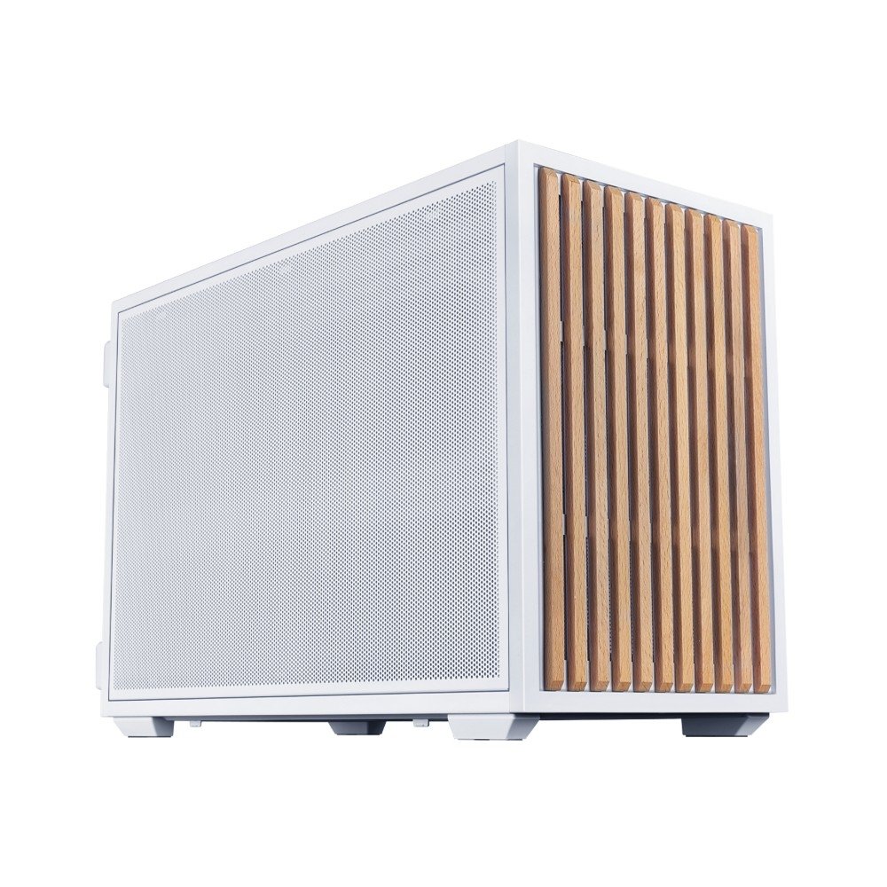 Gabinete Gamer Lian Li Dan Case B4 Wood, Micro-ATX, Painel em Madeira, USB Type-C, Inclui 2 Fans 120mm, Branco - B4W-WD