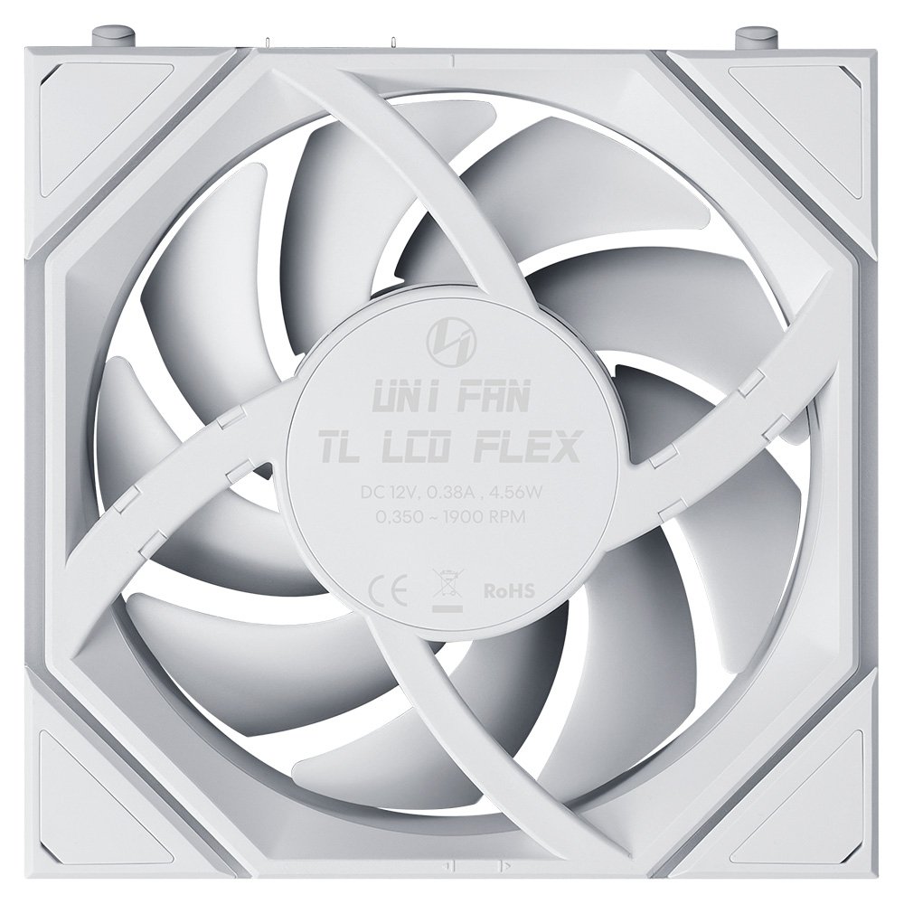 Imagem 4 de 4 do produto Ventoinha Lian Li Uni Fan TL LCD Flex, 120mm, ARGB, PWM, Tela LCD 1.8, Branco - 12TLLCD1F1W