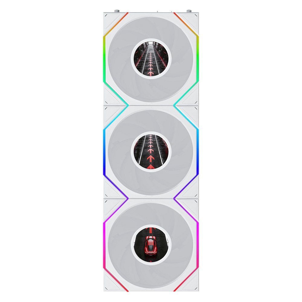 Kit Ventoinhas Lian Li Uni Fan TL LCD Flex, 3x 120mm, ARGB, PWM, Tela LCD 1.8, Branco - 12TLLCD1F3W - view 2