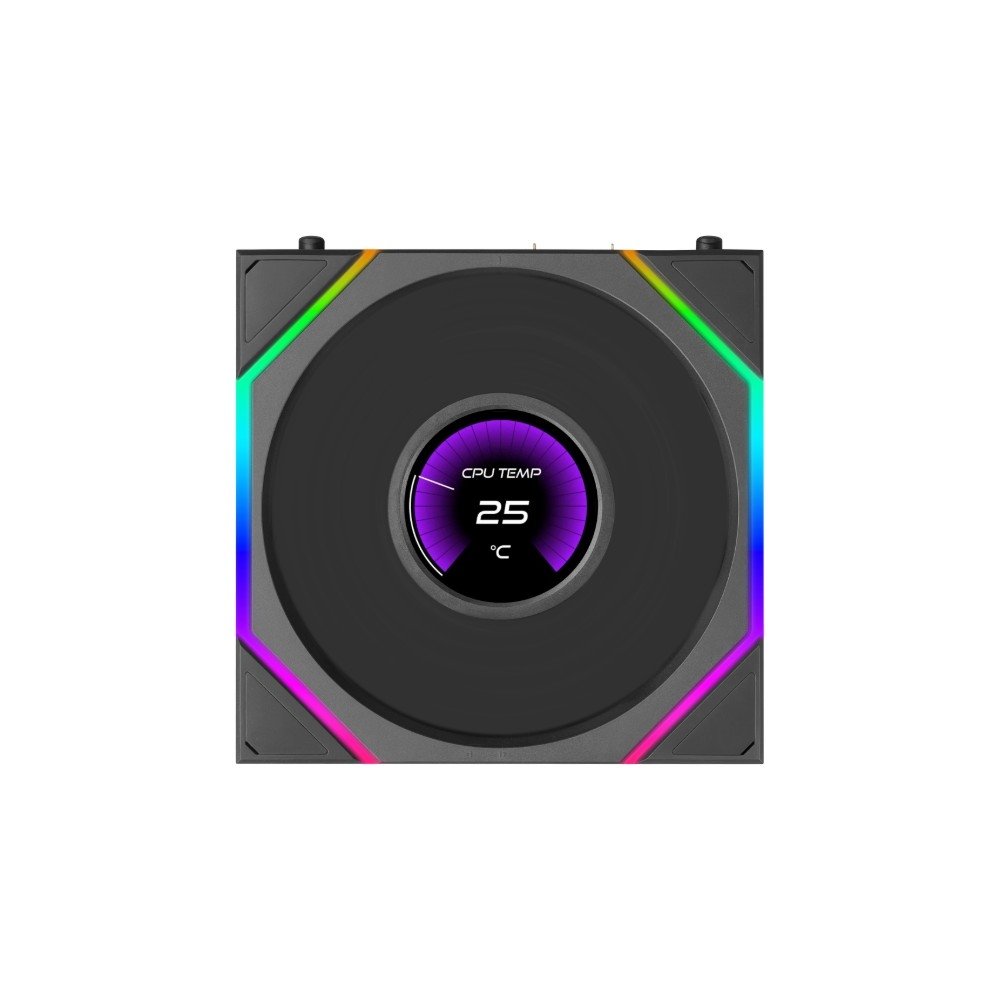 Ventoinha Lian Li Uni Fan TL LCD Flex Reverse Blade, 120mm, ARGB, PWM, Tela LCD 1.8, Preto - 12RTLLCD1F1B