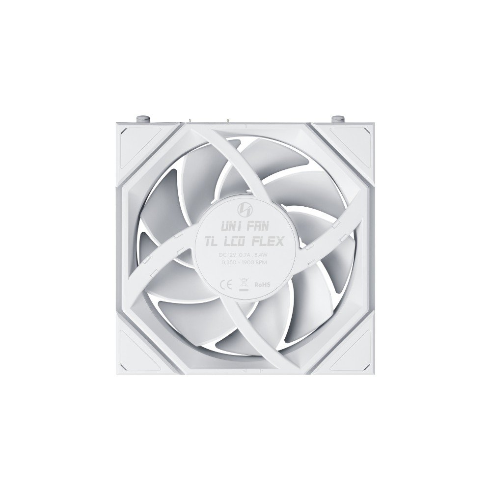Ventoinha Lian Li Uni Fan TL LCD Flex Reverse Blade, 120mm, ARGB, PWM, Tela LCD 1.8, Branco - 12RTLLCD1F1W - view 3