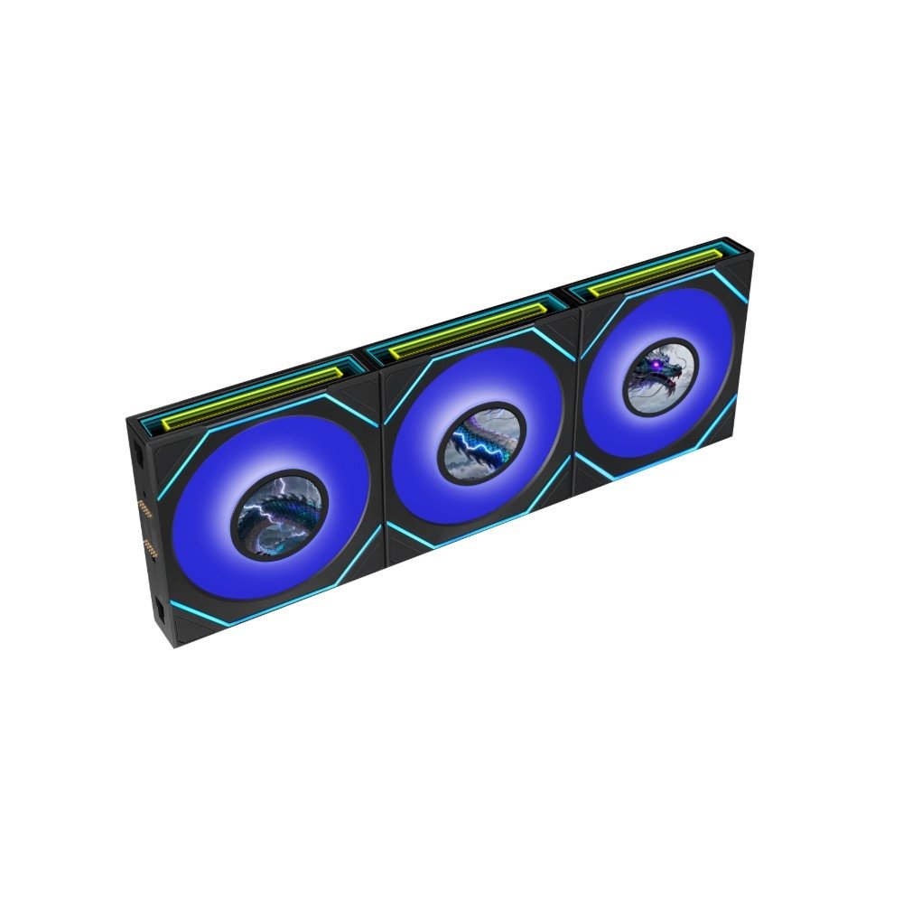 Kit Ventoinhas Lian Li Uni Fan SL INF LCD Flex, 3x 120mm, ARGB, Tela LCD 1.8 IPS, Espelho Infinito, Preto - 12SLIND1F3B