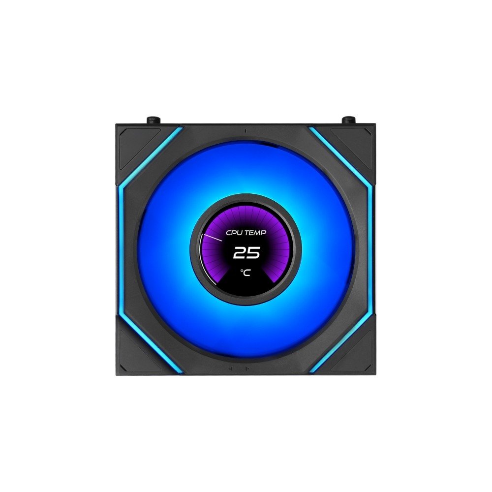 Ventoinha Lian Li Uni Fan SL INF LCD Reverse Blade, 120mm, ARGB, Tela LCD 1.8 IPS, Espelho Infinito, Preto - 12RSLIND1F1B