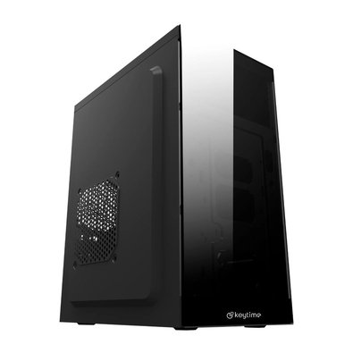 Gabinete Keytime Frame, Micro-ATX, Painel Lateral Ventilado, Frente em Vidro Temperado, Sem Fans, Preto - KYT00044