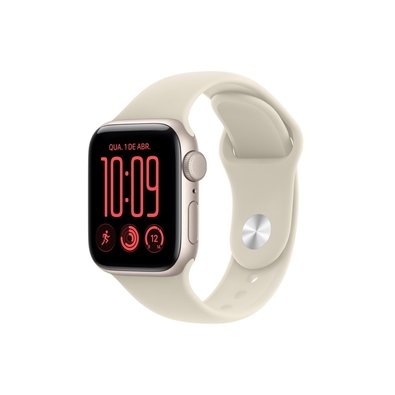 Apple Watch SE 3 GPS, Caixa estelar de Alumínio de 40 mm, Pulseira Esportiva Areia, Tamanho P/M - MJKR4AM/A