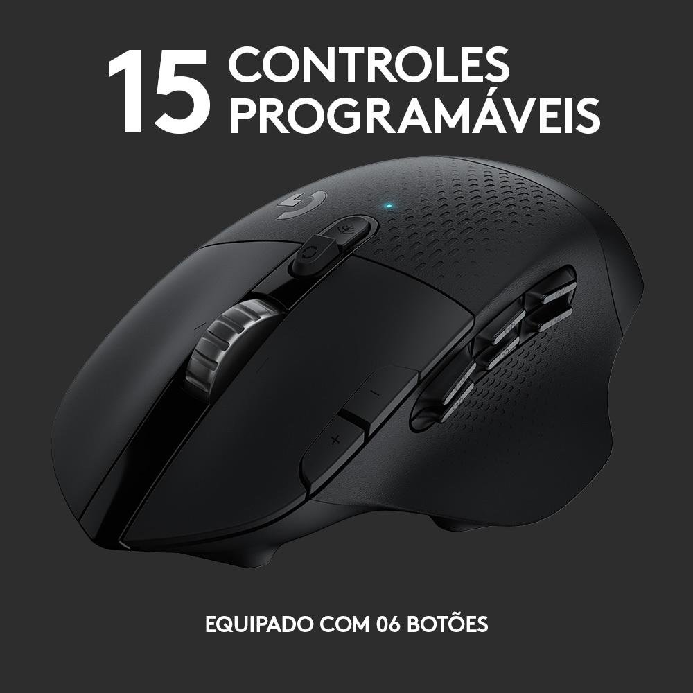 Mouse Gamer Sem Fio Logitech G604 com 15 Botões Programáveis