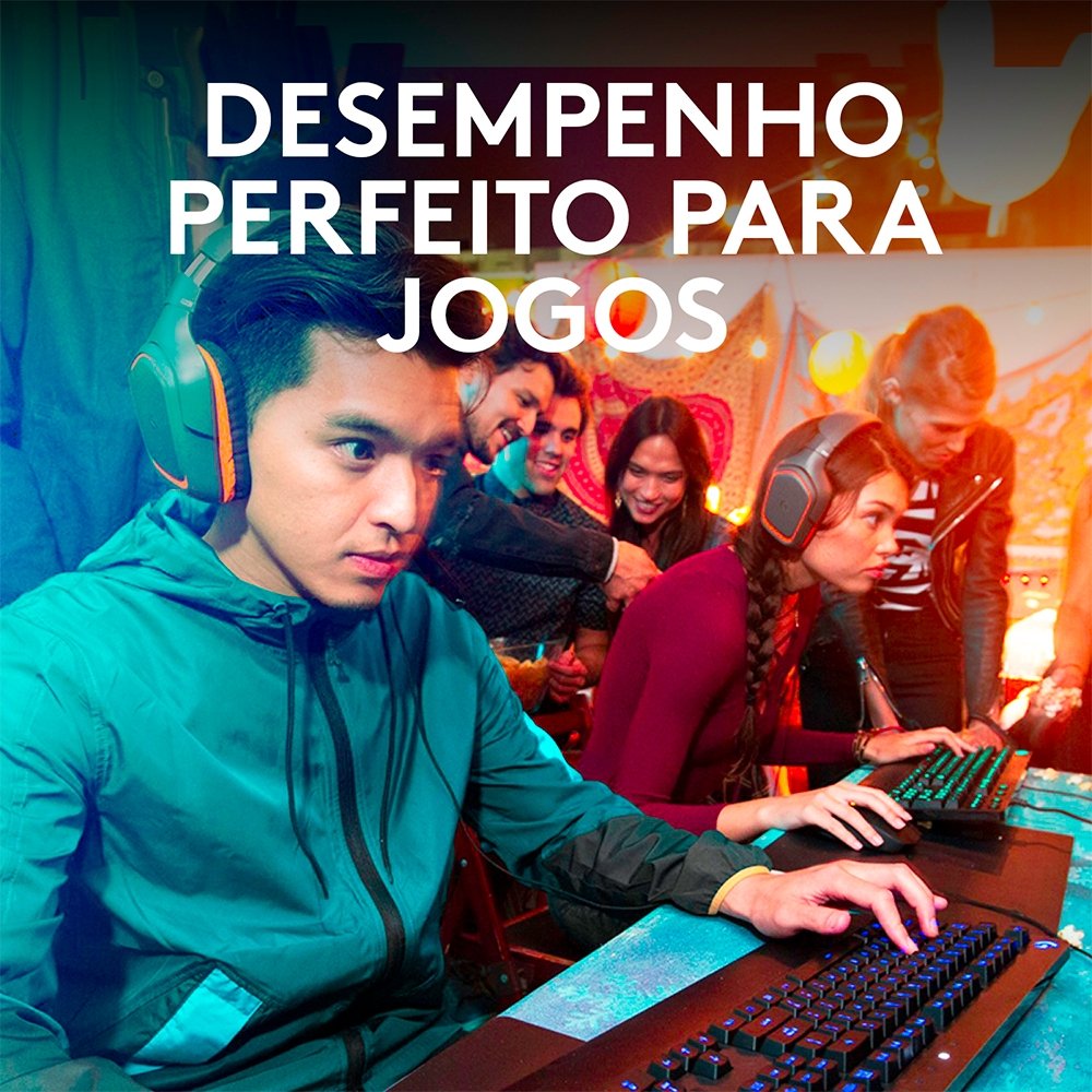 Teclado Gamer Logitech G213, RGB LIGHTSYNC, Controles de Mídia Dedicados, Design Durável Resistente à Respingos, ABNT2, Preto - 920-009438 - view 2