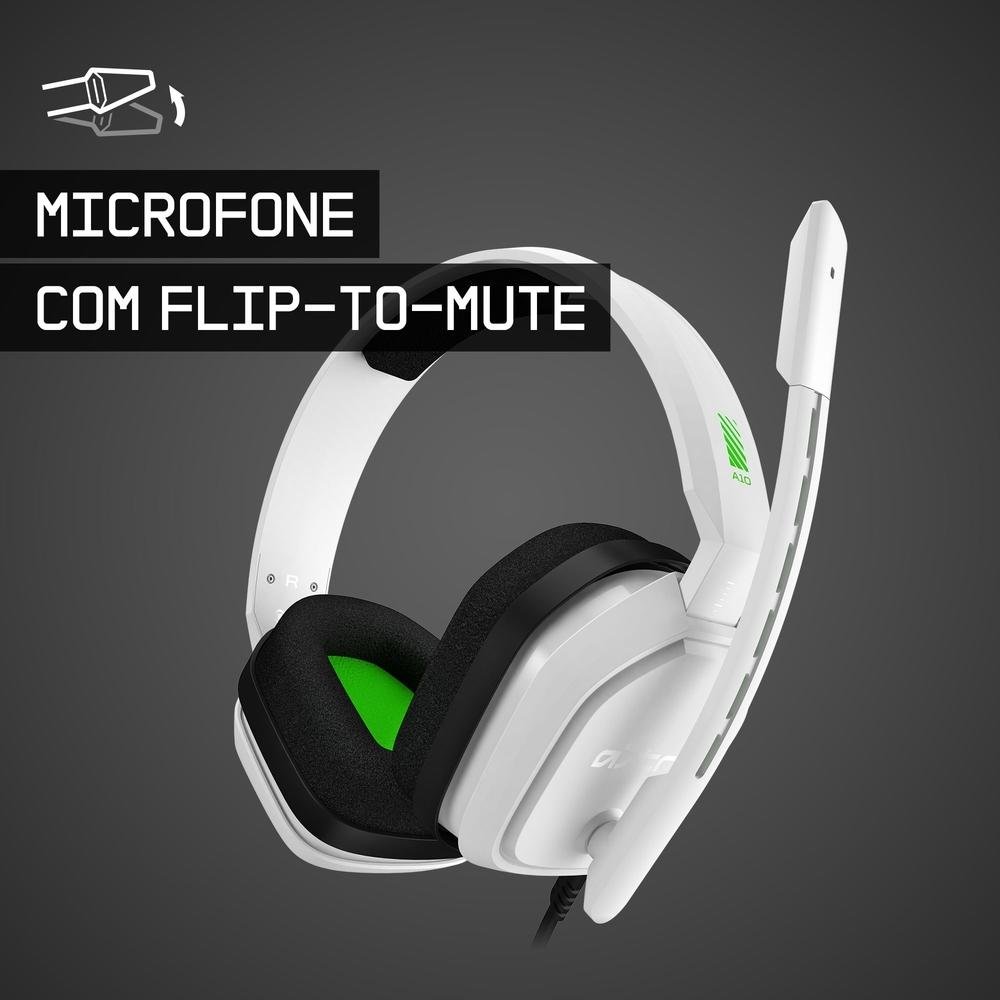 Imagem 4 de 8 do produto Headset Gamer Astro A10 para Xbox, PlayStation, PC, Mac - Branco/Verde - 939-001854