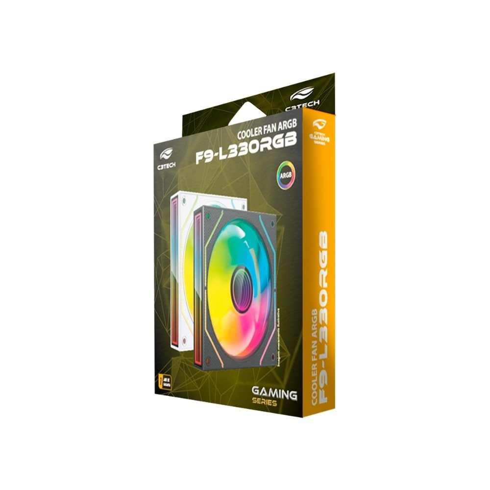 Ventoinha C3Tech F9-L330WHRGB, 120mm, ARGB, 4 Pinos, Branco - F9L330WHRGB - view 2