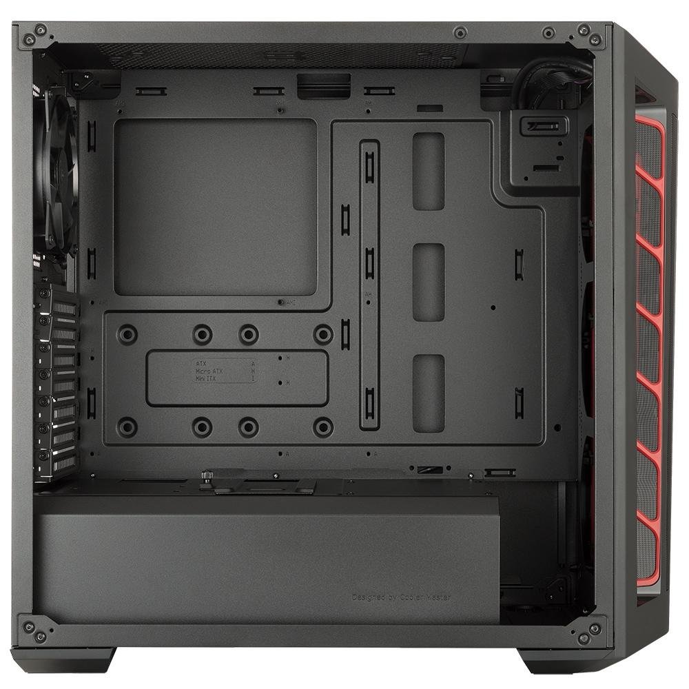 Gabinete Gamer Cooler Master Masterbox MB511 TG, Mid Tower, com FAN, Lateral em Vidro, Preto/Vermelho - MCB-B511D-KGNN-S00