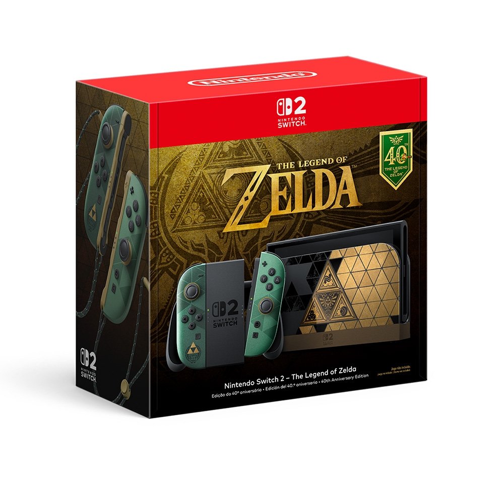 Imagem 15 de 15 do produto Console Nintendo Switch 2 The Legend Of Zelda 40th Anniversary Edition, Preto e Verde - NSHA10000007FGR
