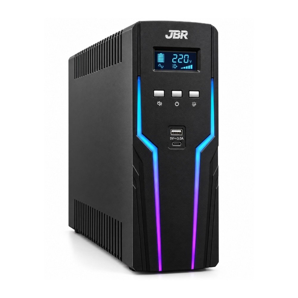 Nobreak Gamer JBR Zeus 1000VA, Monofásico, Entrada e Saída 220V, Preto - JBR-NG1000220