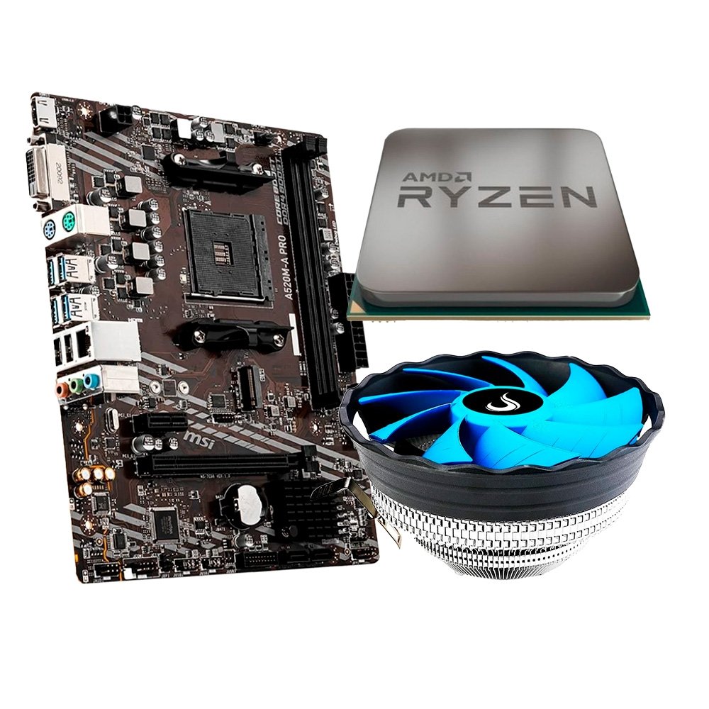 MSI A520M-A PRO + Ryzen 3 4100 セット Kit de atualização AMD Ryzen 5: Alto desempenho