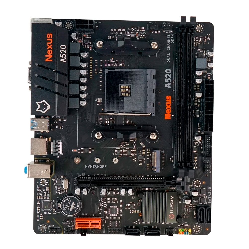 Placa-Mãe Husky Nexus A520 + Processador AMD Ryzen 5 5500F + Air Cooler Rise Mode Gamer G700 - view 2